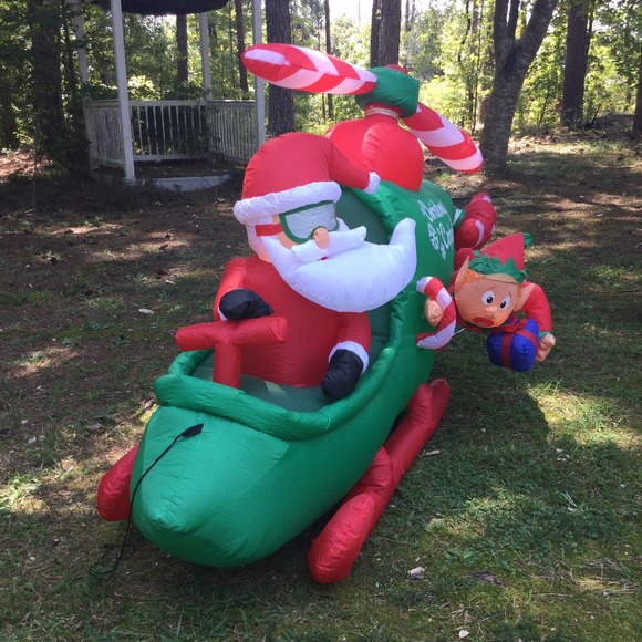 Gemmy 9 ft Wide Animated Christmas Helicopter Scene Airblown Inflatable Santa‎ - Picture 3 of 10